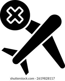 No Flight vector icon. Can be used for printing, mobile and web applications.