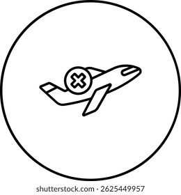 No Flight vector icon. Can be used for printing, mobile and web applications.