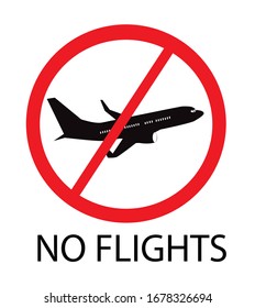 No flights sign icon vector illustration 