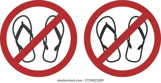 No Flip Flops Allowed Sign Footwear Warning Symbol Design
