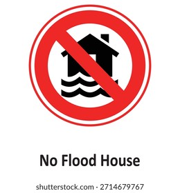 No Flood House Vector icon which can easily modify or edit

