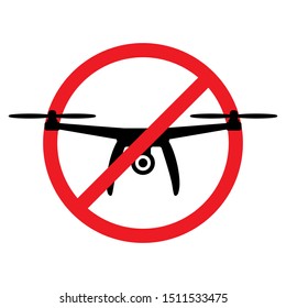 no fly drone zone warning sign vector illustration