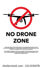 no fly drone zone warning sign vector illustration