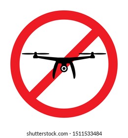 no fly drone zone warning sign vector illustration