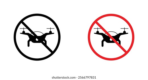 No fly drones sign vector pack for apps and web UI designs