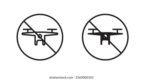 No fly drones sign vector set vector graphics designs