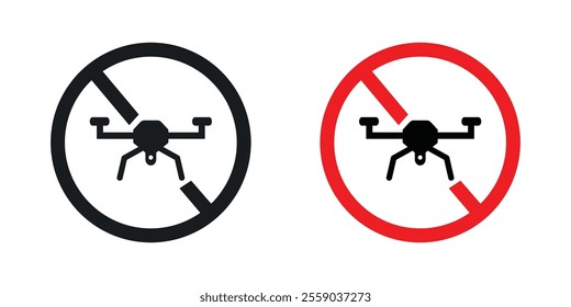 No fly drones sign vectors in black and colored version