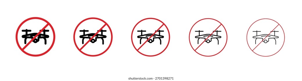 No fly drones signos de diseño, logotipo, App, UI. Ilustración vectorial, EPS