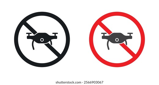 No fly drones signs set in black and colored