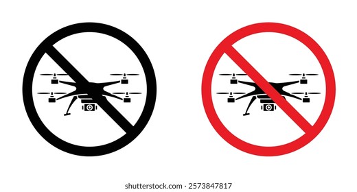 No fly drones signs vector set