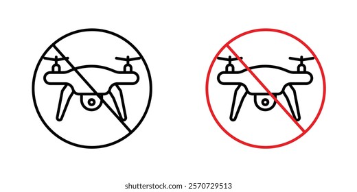 No fly drones signs vectors on white background.