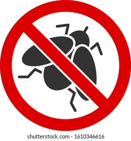 No fly insect vector icon. Flat No fly insect pictogram is isolated on a white background.