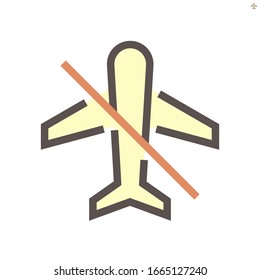 No fly for prevent virus concept vector icon, 48x48 pixel perfect and editable stroke.