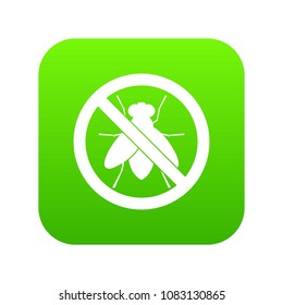 No fly sign icon digital green for any design isolated on white vector illustration
