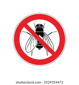 no fly sign. Insecticide symbol. Vector icon.