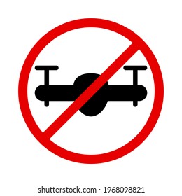 No fly zone icon. Copter launch forbidden - no air drone allowed sign.