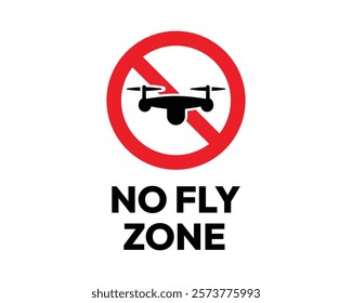 No Fly Zone Sign, High-Quality Vector Image for Ensuring Safety and Compliance, Clear and Recognizable Symbol for Prohibiting Drone and Aircraft Usage