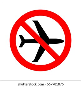 no flying icon on white background, prohibit sign vector