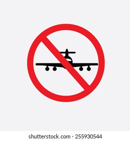 no flying on white background,prohibit sign vector       