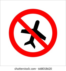 no flying on white background,prohibit sign vector