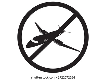 
No flying sign in black and white