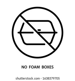 No foam boxes icon. Simple design. Line vector. Isolate on white background.