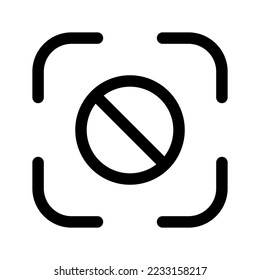 No Focus Icon Vector Symbol Design Illustration