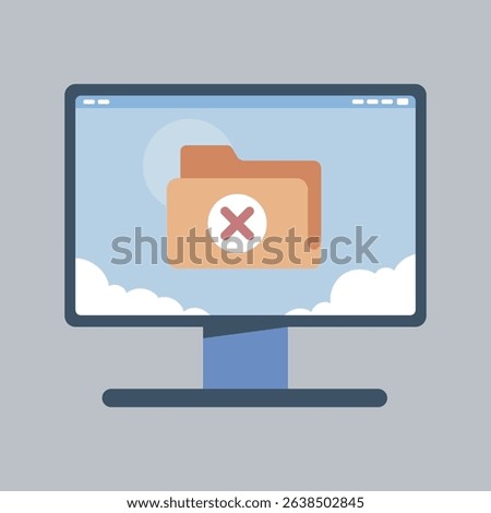 no folder found in monitor screen in isolated background