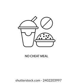 No food allowed concept line icon. Simple element illustration.No food allowed concept outline symbol design.