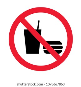 No food allowed sign flat vector icon isolated on a white background.