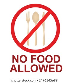No se permite comida signo. Ilustración vectorial