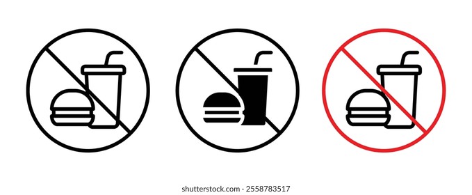 No food allowed sign vector set
