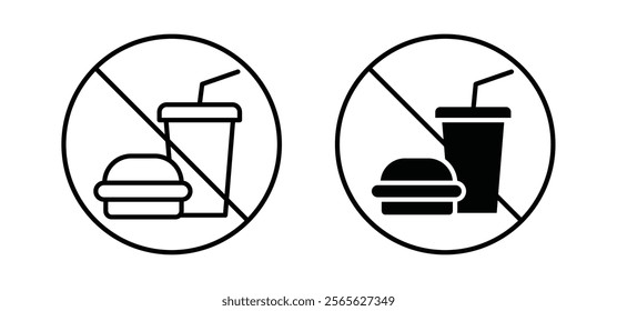 No food allowed sign vector in black and red colors