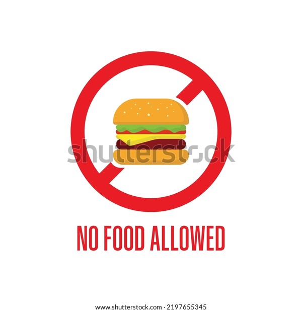 No Food Allowed Sign Vector Icon Stock Vector Royalty Free 2197655345