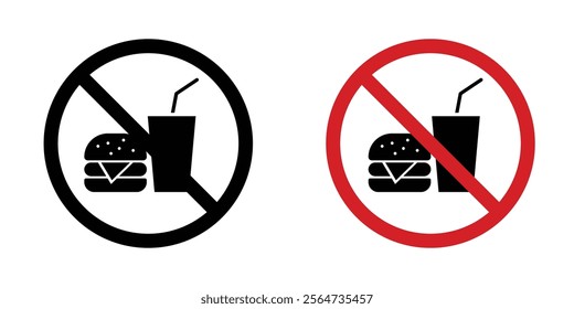 No food allowed sign vectors in flat syle
