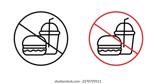 No food allowed signs vectors on white background.