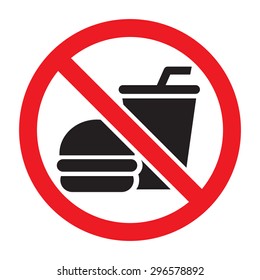 No food allowed symbol, isolated on white background. Prohibition sign. - Shutterstock ID 296578892