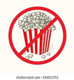 No food allowed symbol, isolated on white background. Prohibition sign.