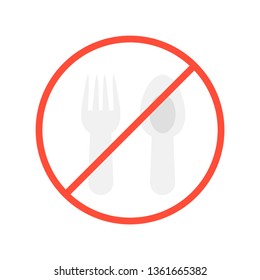 No food allowed vector illustration, Ramadan related flat style icon