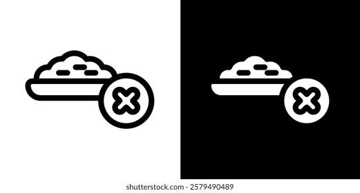 no food allowed while fasting line and glyph icon, outline and glyph vector sign, linear and glyph style pictogram isolated on white and black. islamic Symbol, logo, icon, illustration