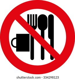 No Food Or Drink Allowed.
Safety Signs.Red Circle Prohibition Sign. Stop Flat Symbol. Vector.