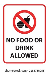 No Food Drink Allowed Sign Stock Vector (Royalty Free) 2185756255 ...