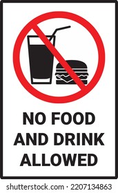 No Food Drink Allowed Sign Symbol Stock Vector (Royalty Free ...