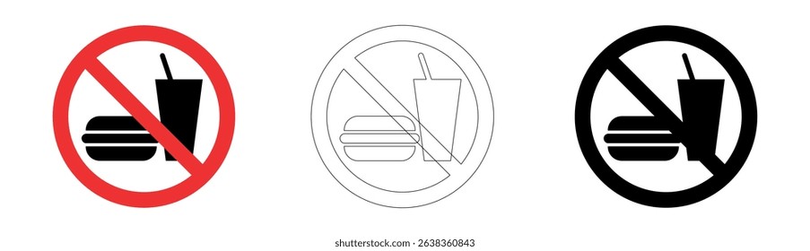 No food or drink allowed sign symbol in vector format