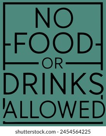 No food and drink allowed symbol, isolated on blue background. Prohibition sign. This sign of food and drink no allowed to bring from outside.