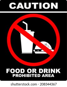 No food or drink area sign