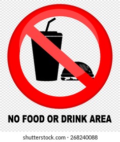 no food or drink area, sign