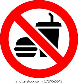 No food and drink forbidden sign, modern round sticker, vector illustration - Shutterstock ID 1724065645