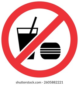 no food drink sign icon no prohibition red black on white background do not do