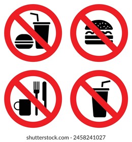 no food and drink sign outside food prohibited and forbidden